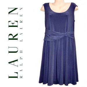 NWT! LAUREN RALPH LAUREN blue cap sleeve dress
